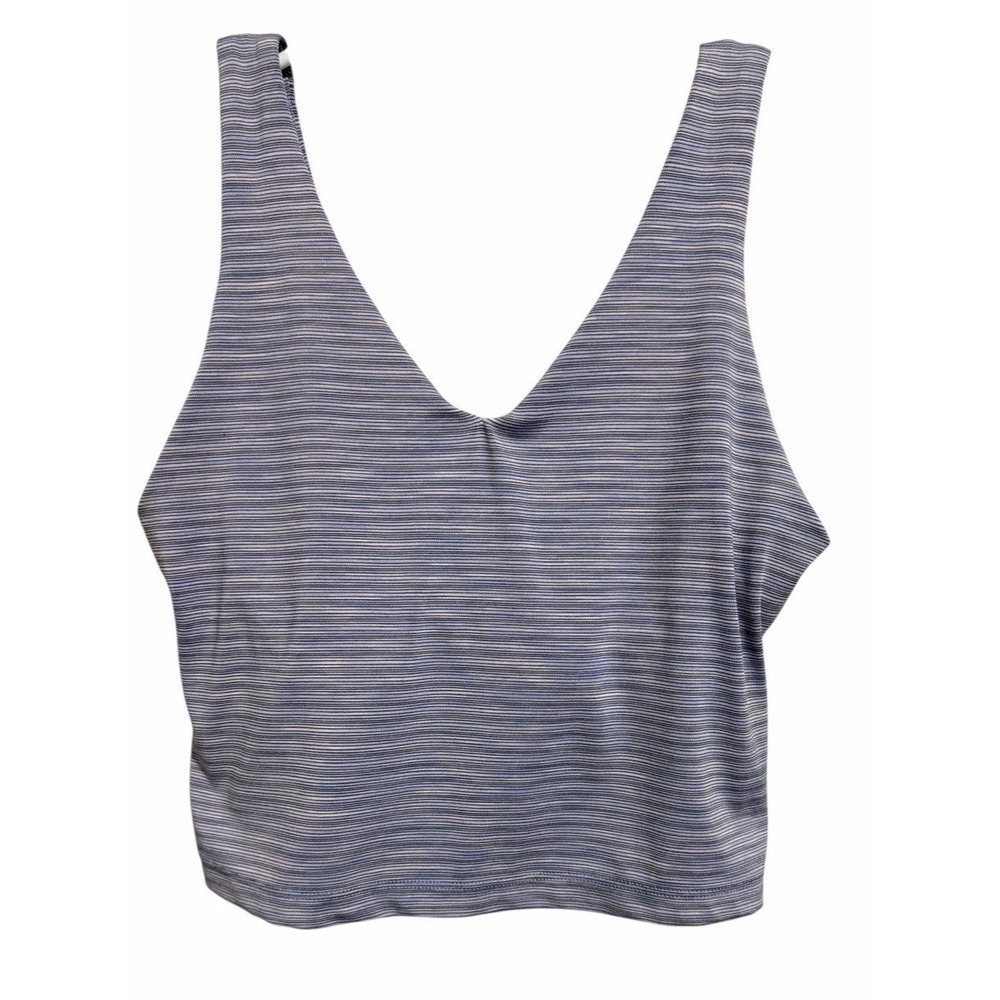 Athleta Transcend V-Neck Crop Sports Bra Nova Swallowtail Print Women's Size S/M